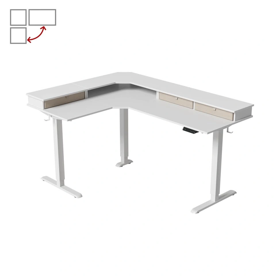 Fezibo Triple Motor L Shaped Standing Desk White 63"x48" - photo 4