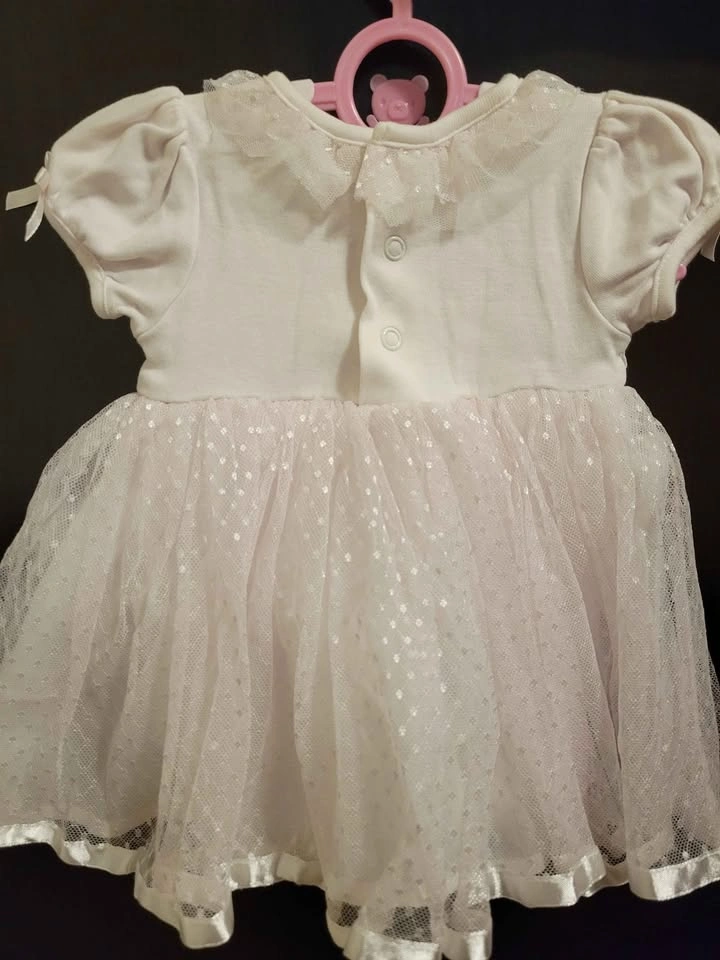 Baby Girl White Dress Bodysuit 6M - photo 2