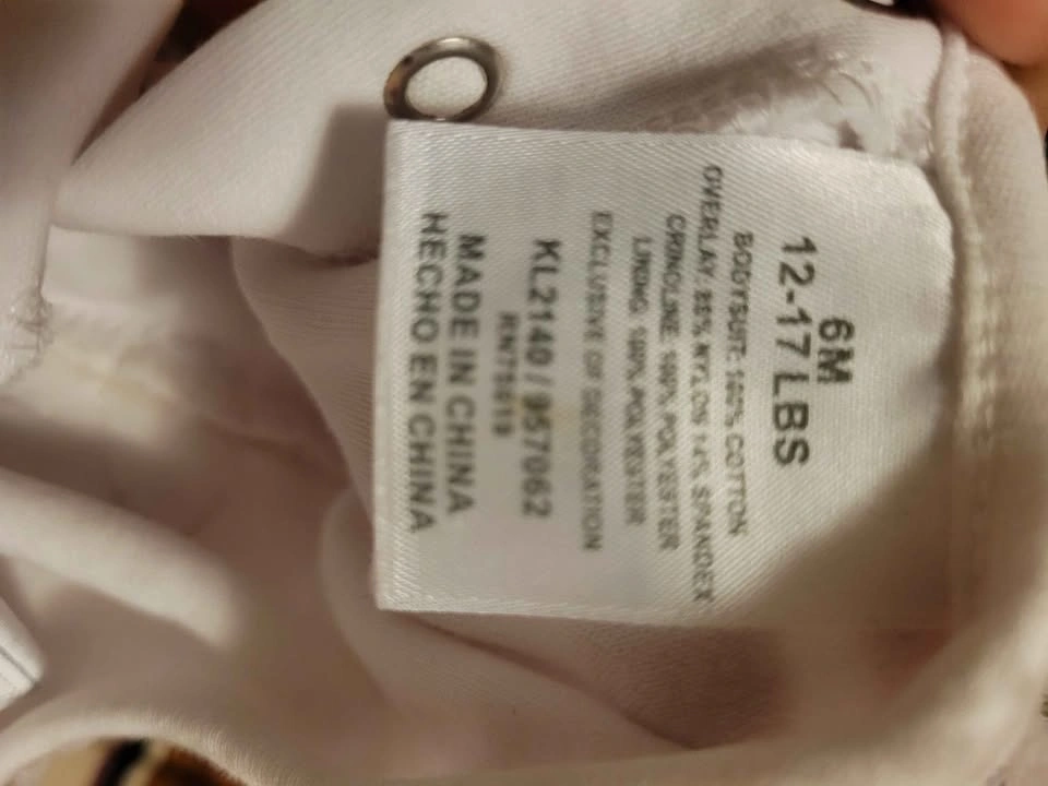 Baby Girl White Dress Bodysuit 6M - photo 3