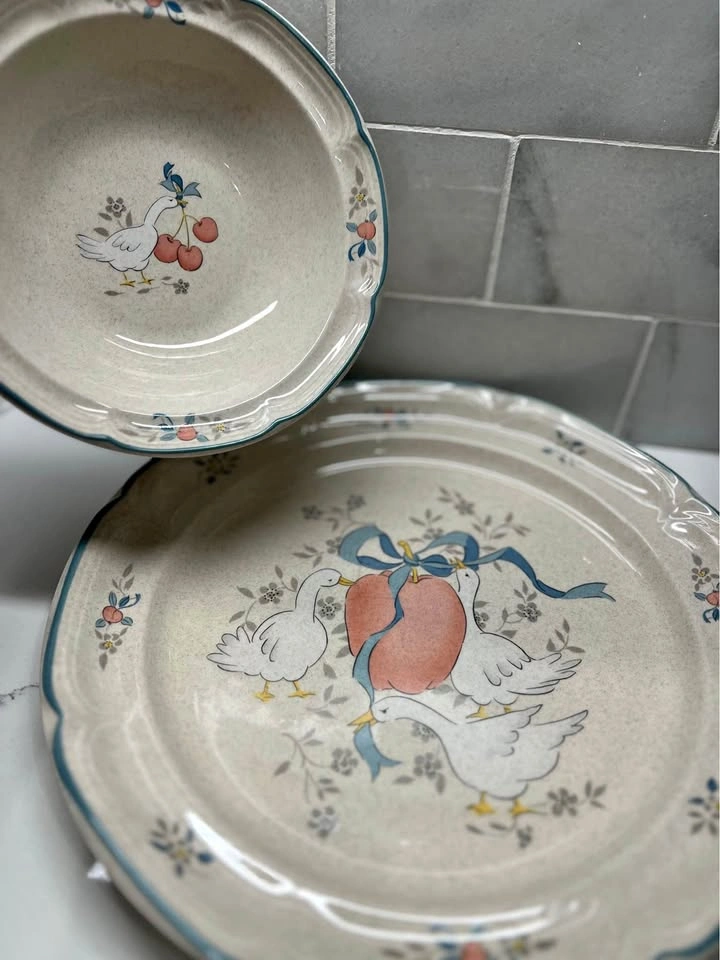 Vintage Marmalade Goose Dinnerware Set - 10 Pcs