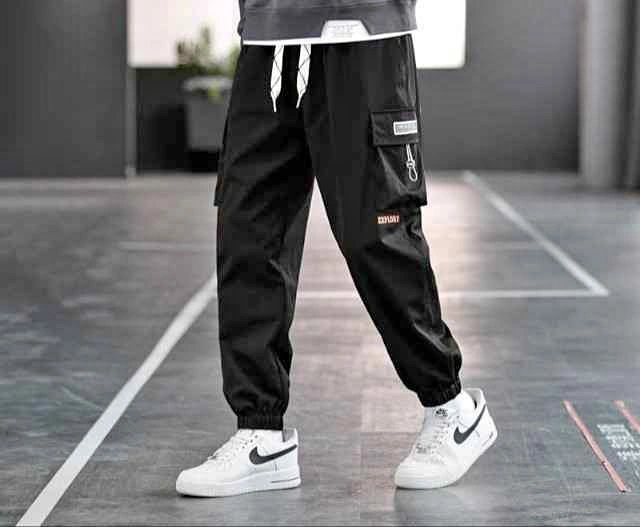 Clearance! Black Cargo Joggers Pants Size L