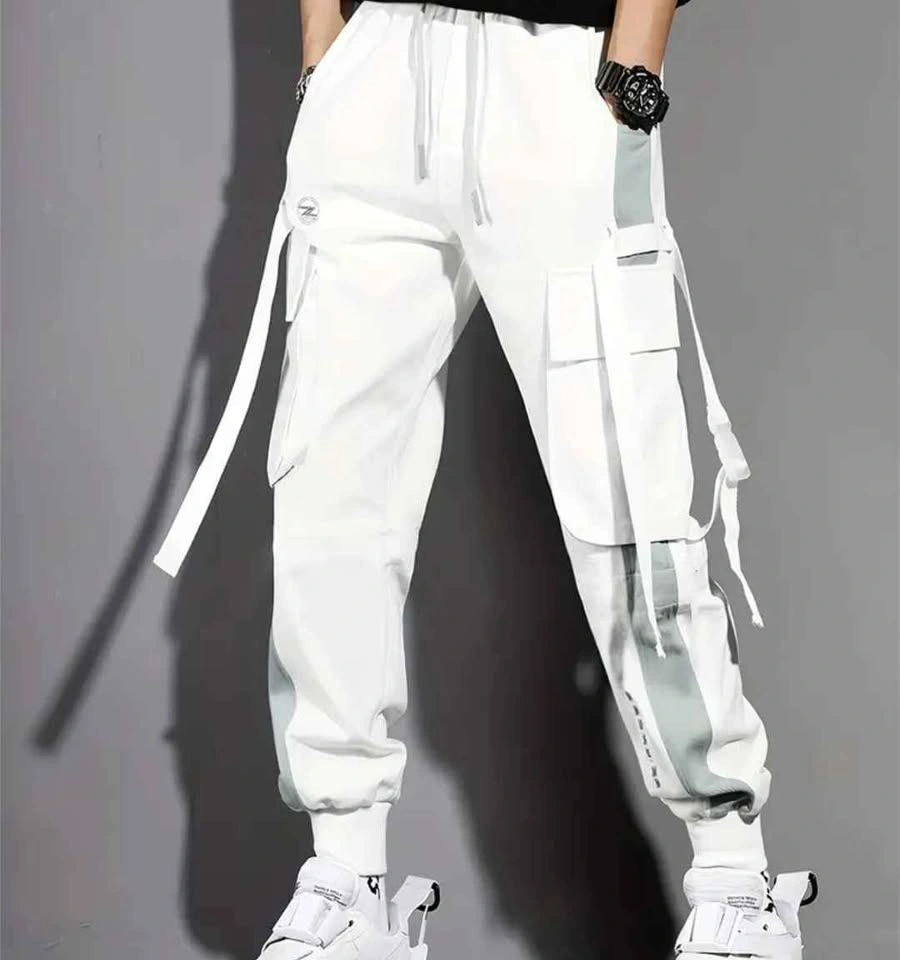 Men's Casual Cargo Jogger Pants - New White - photo 2