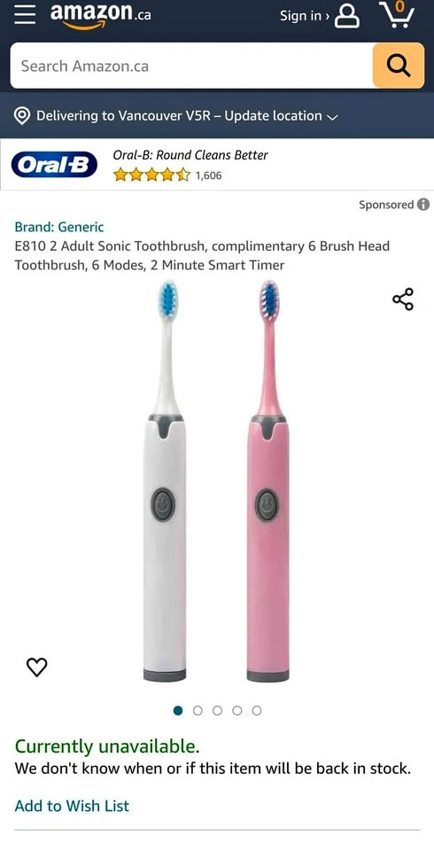 Electric toothbrush with 7 heads, new, white