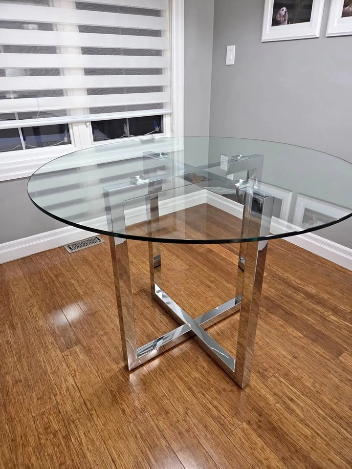 Orren Ellis 48" Glass & Chrome Counter Height Table - Markham