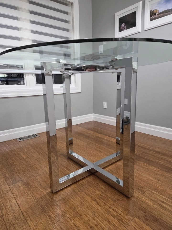 Orren Ellis 48" Glass & Chrome Counter Height Table - Markham - photo 2