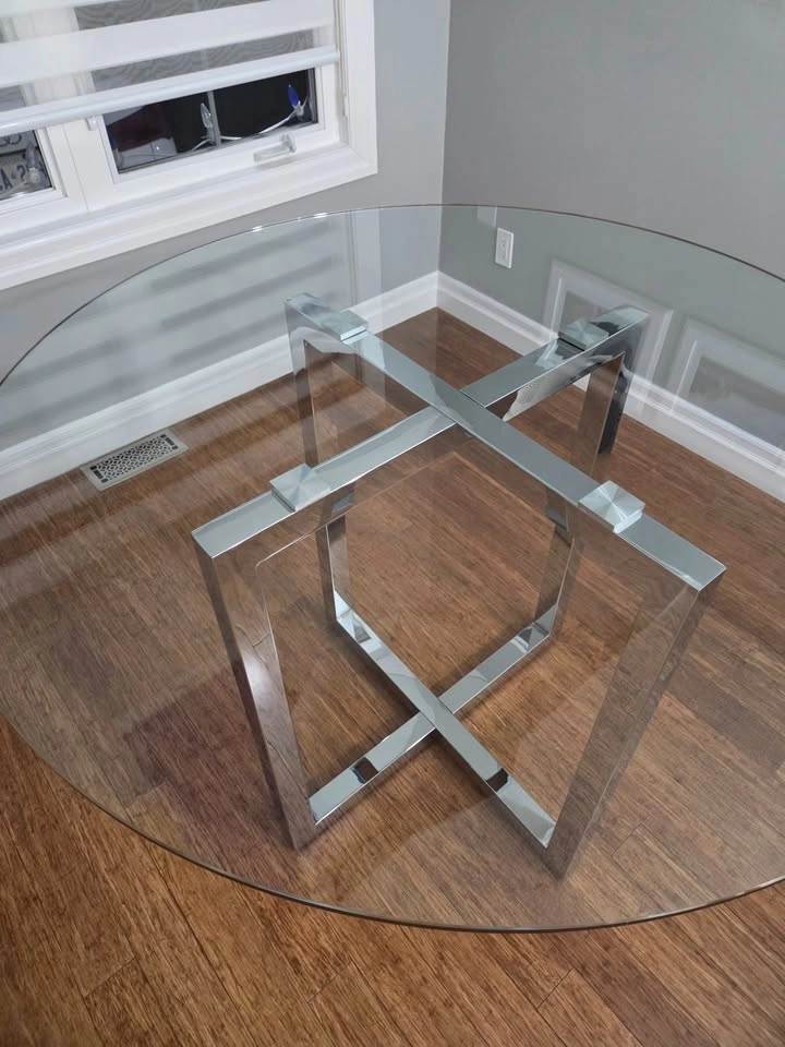 Orren Ellis 48" Glass & Chrome Counter Height Table - Markham - photo 3