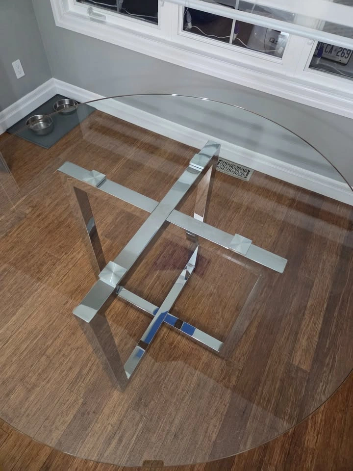 Orren Ellis 48" Glass & Chrome Counter Height Table - Markham - photo 4