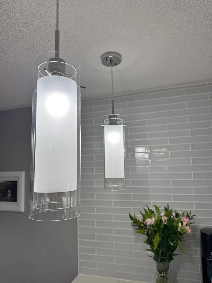 Pair of Glass Pendant Lights - Markham