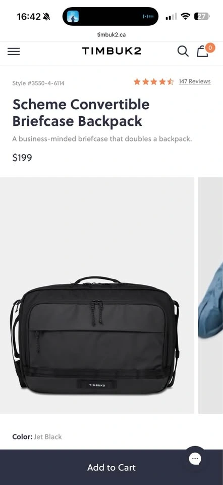 TIMBUK2 Scheme Convertible Briefcase Backpack - photo 2