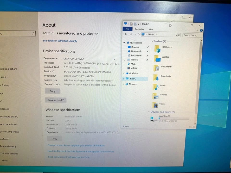 Lenovo ThinkCentre i5 7th Gen Desktop PC – 8GB RAM – 750GB
