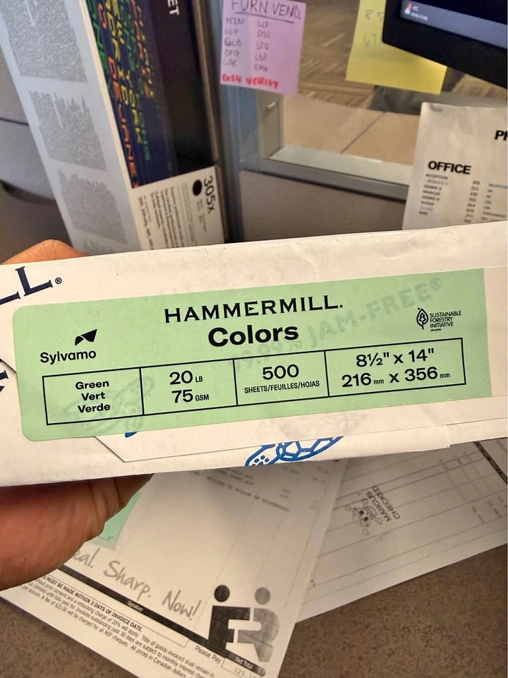 Hammermill Colors Green Paper - 8.5" x 14" - 13 Packs