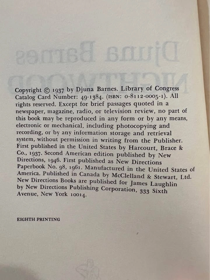 Nightwood by Djuna Barnes - Vintage 1961 Edition - photo 3