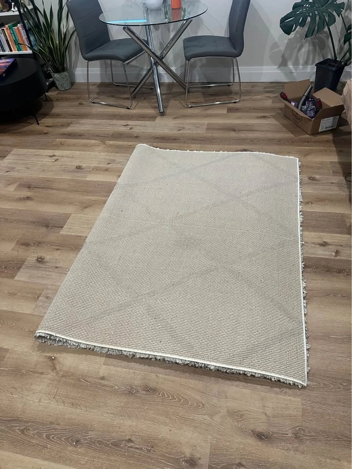 Grey & white shag carpet • 5'3" x 7'6" - photo 3