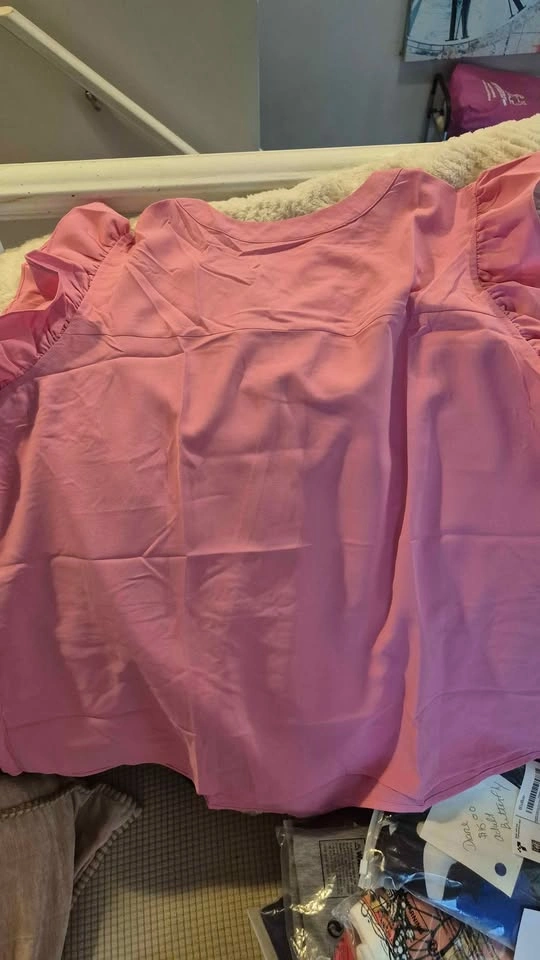 BluBoo Pink Ruffle Sleeve Blouse 2XL - photo 2