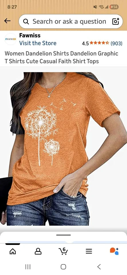 Fawniss Women Dandelion Graphic T Shirt XL
