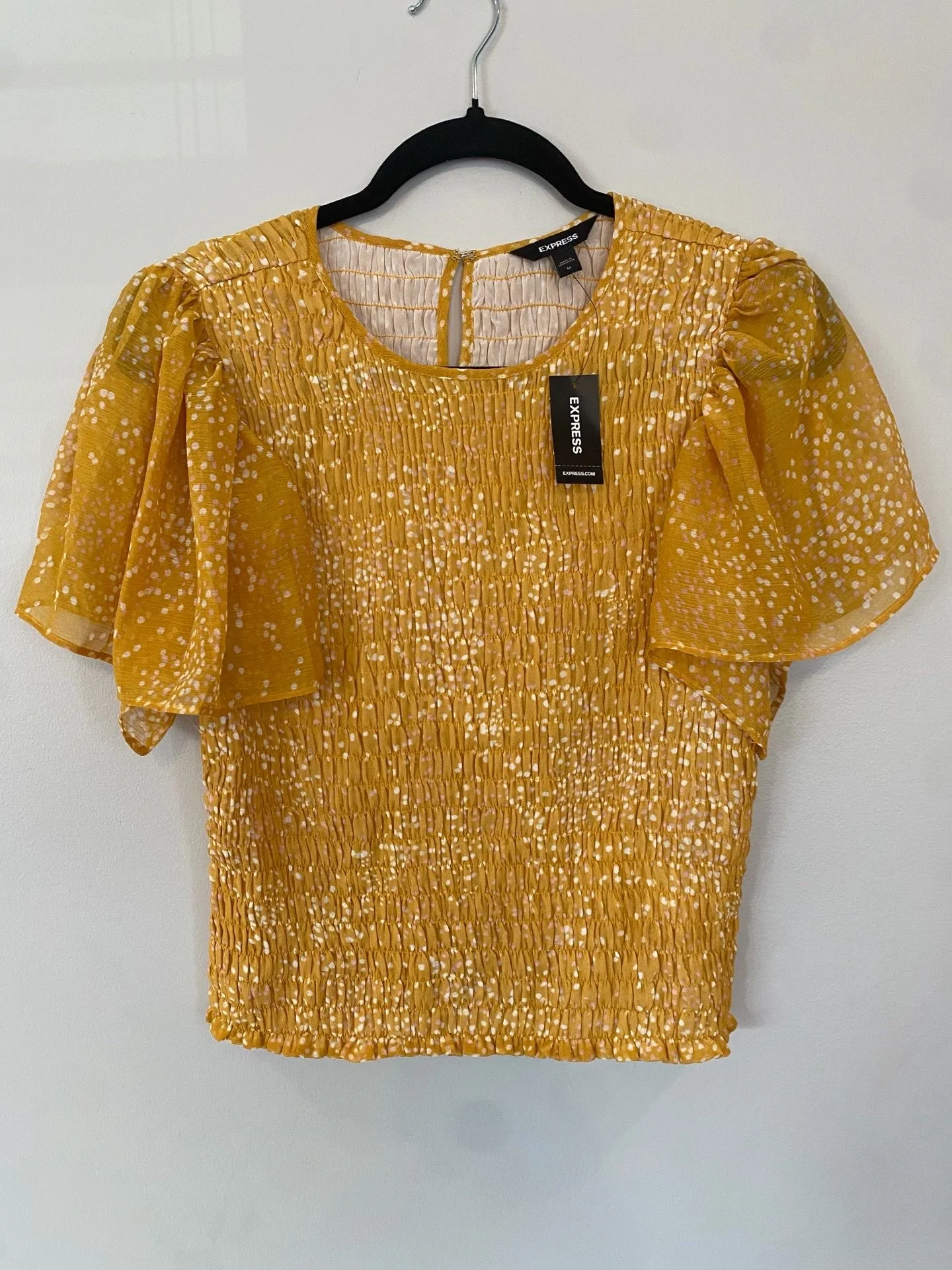 NWT Women’s Medium Express Yellow & White Blouse $20