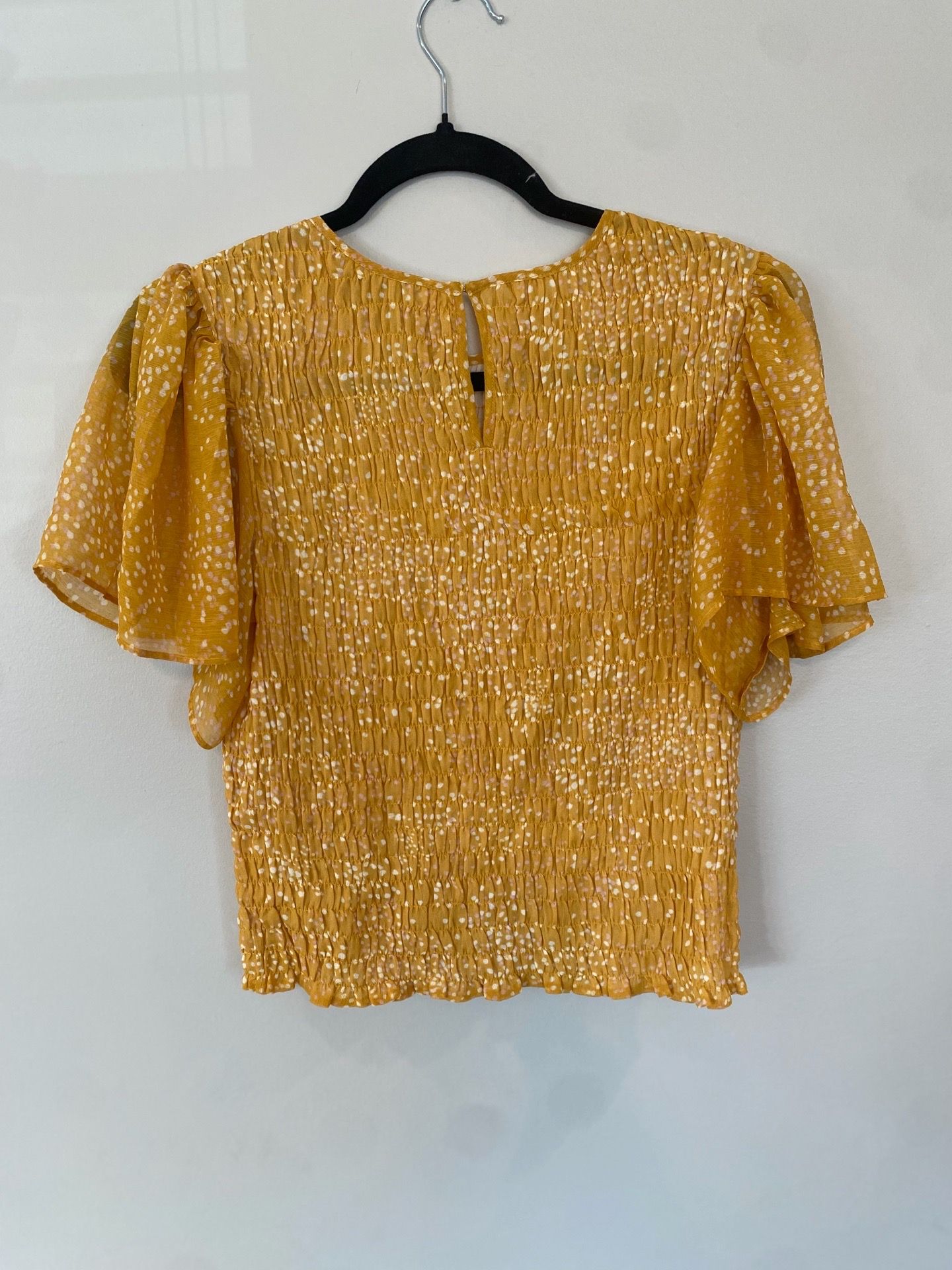 NWT Women’s Medium Express Yellow & White Blouse $20 - photo 2