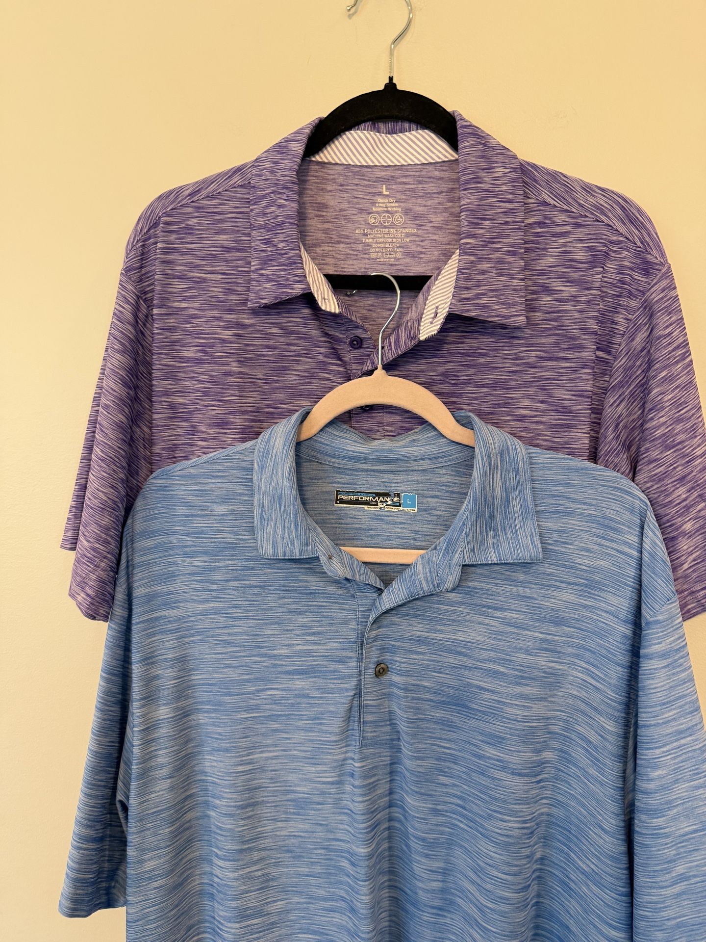 Men's Large Dry-fit Polos - Blue & Purple