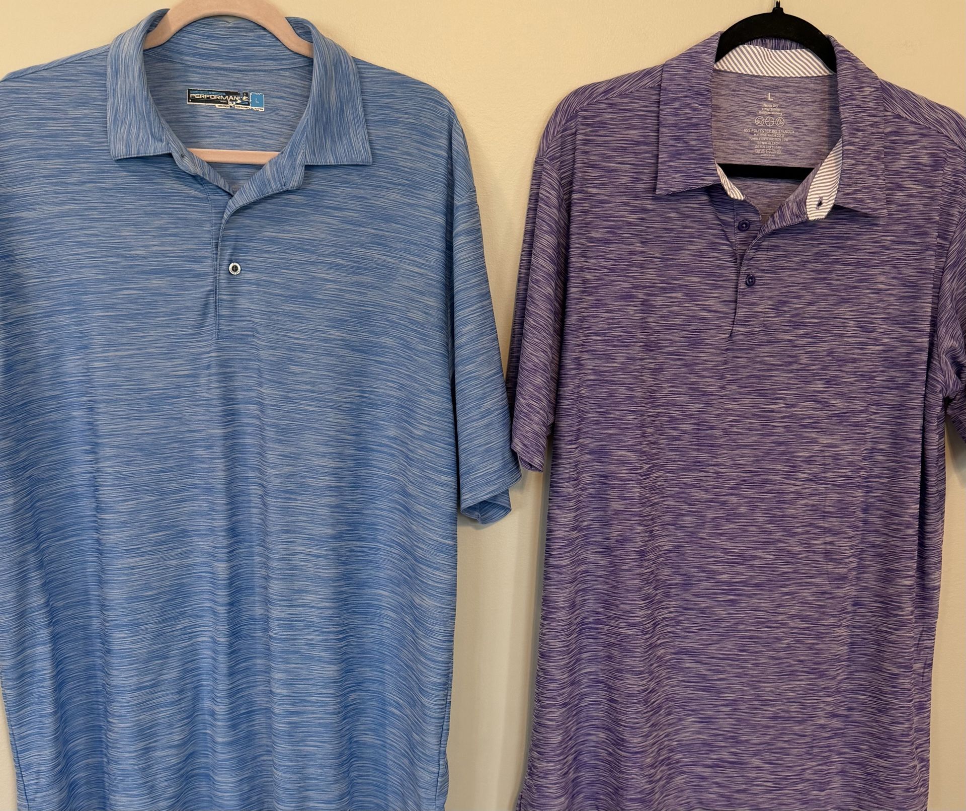 Men's Large Dry-fit Polos - Blue & Purple - photo 3