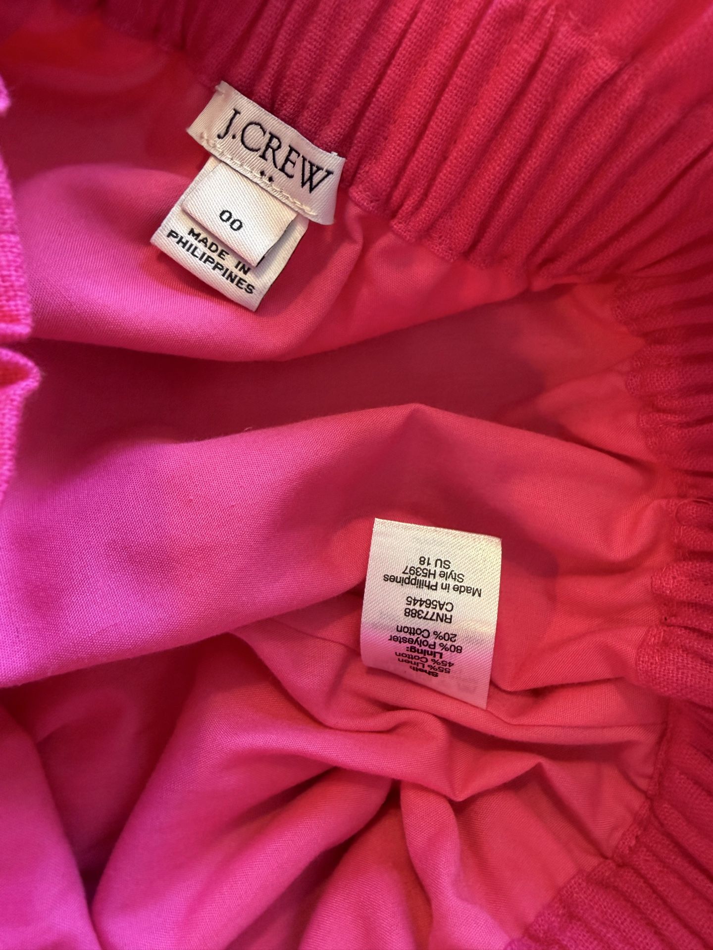 Like New JCrew Women’s size 00 Hot Pink Linen Skirt $10 - photo 4