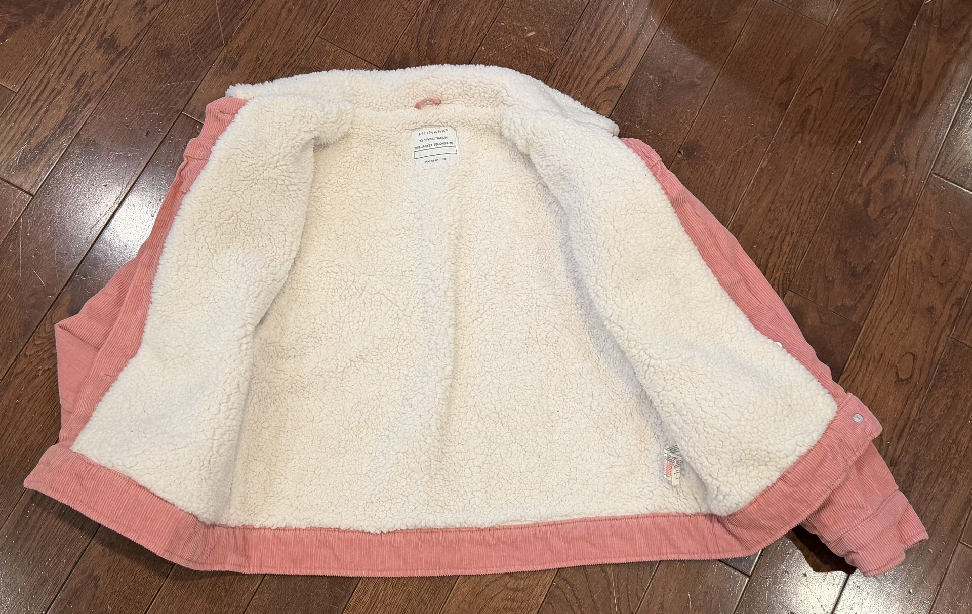 Like New Girl’s Size 10/11 Sherpa Lined Pink Corduroy Jacket $12 - photo 3