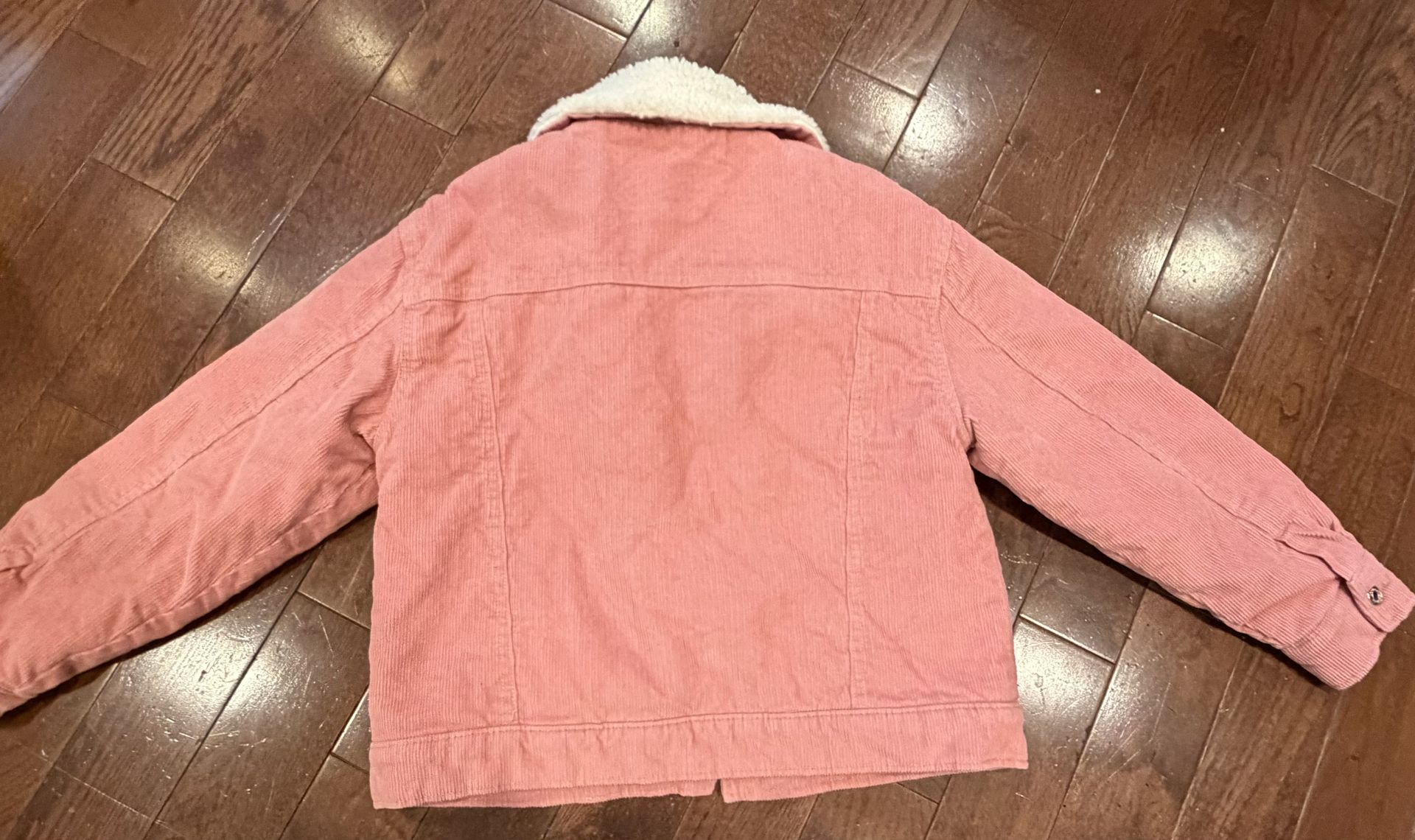 Like New Girl’s Size 10/11 Sherpa Lined Pink Corduroy Jacket $12 - photo 5