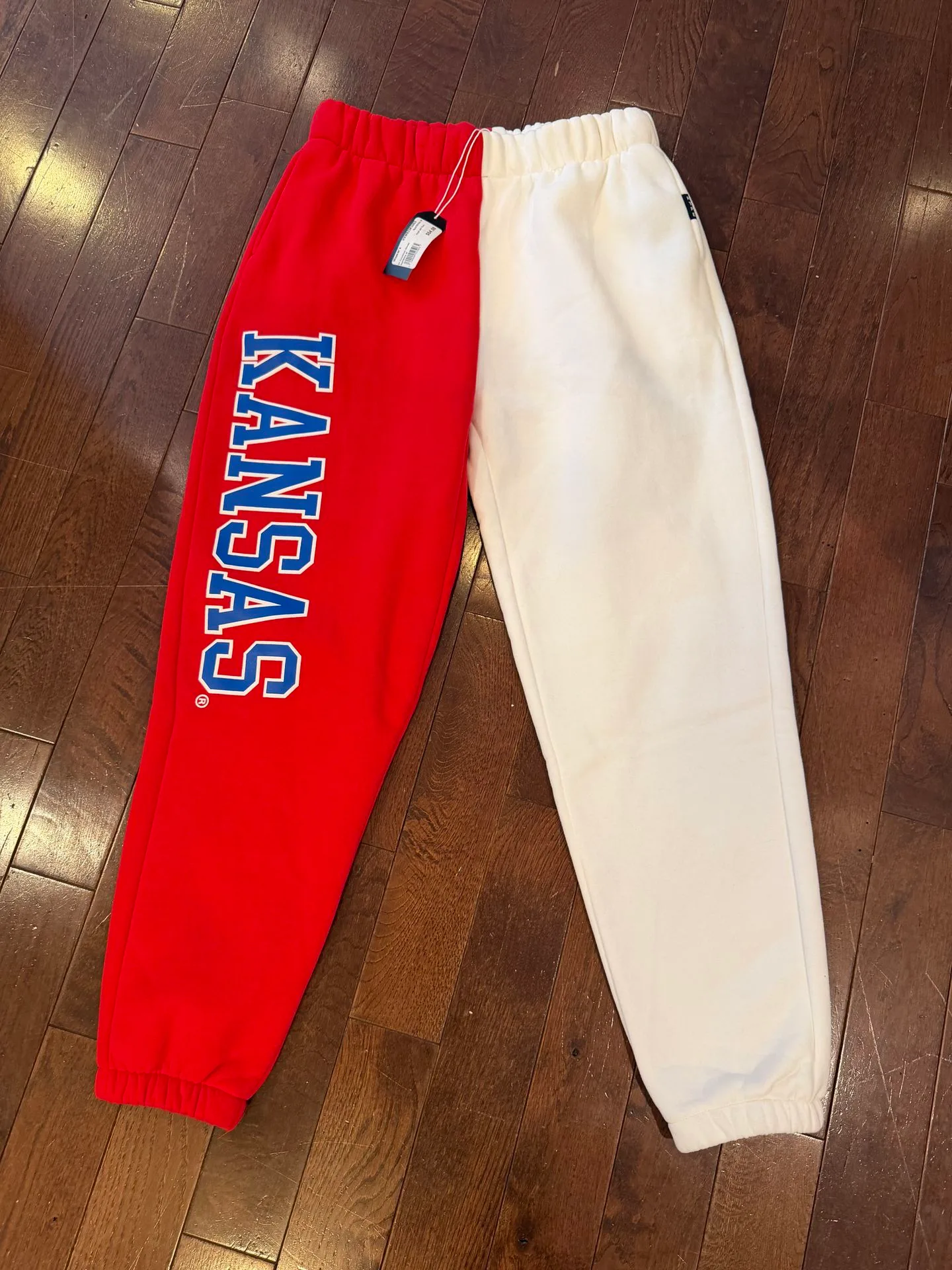 NWT Kansas Jayhawks Color-Block Sweatpants - Adult Medium