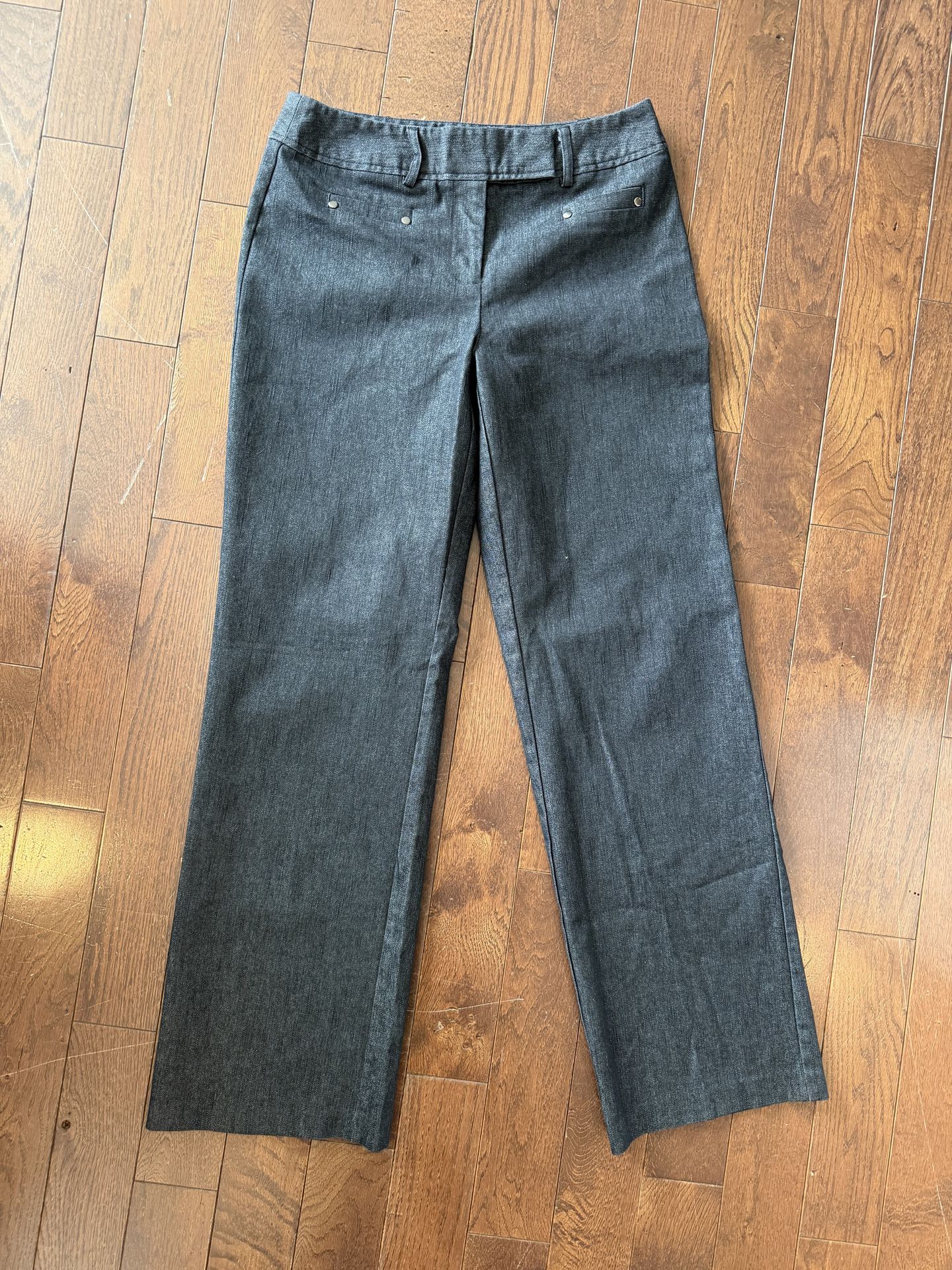 Women’s Like New Size 6 Charcoal Gray Polished Denim Dress Pants