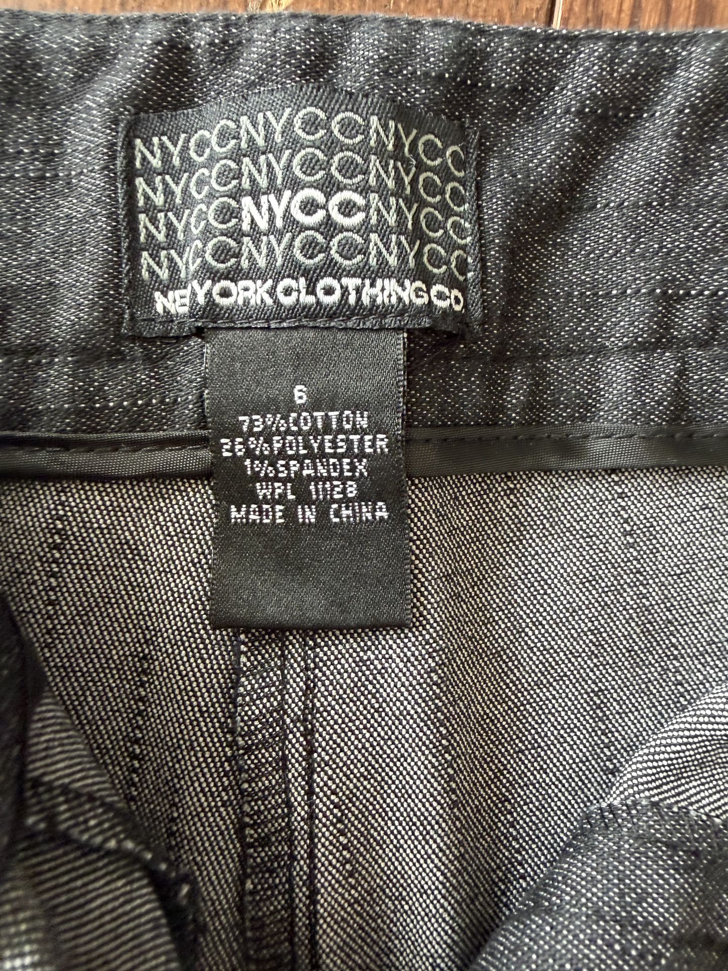 Women’s Like New Size 6 Charcoal Gray Polished Denim Dress Pants - photo 2