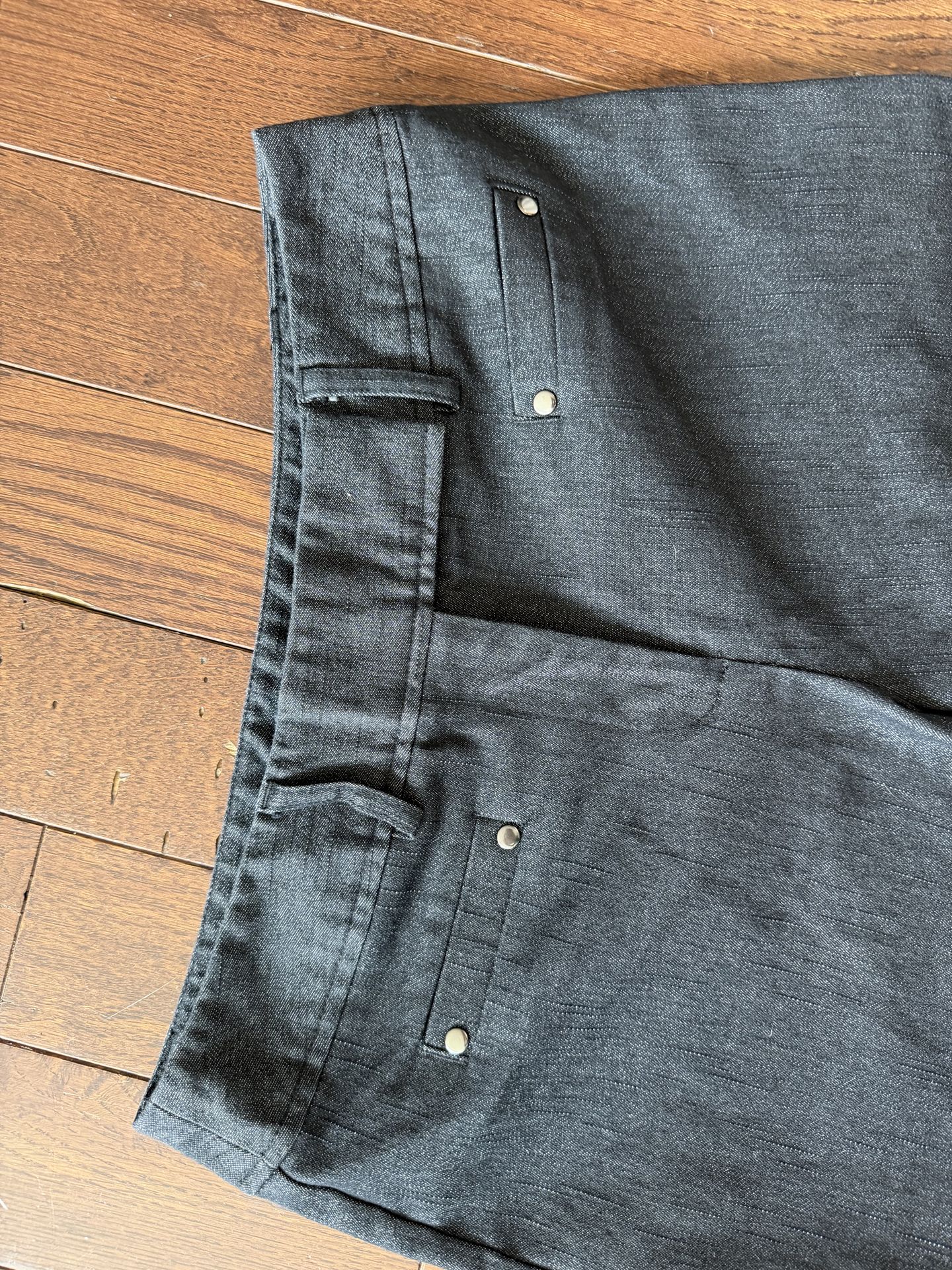 Women’s Like New Size 6 Charcoal Gray Polished Denim Dress Pants - photo 3