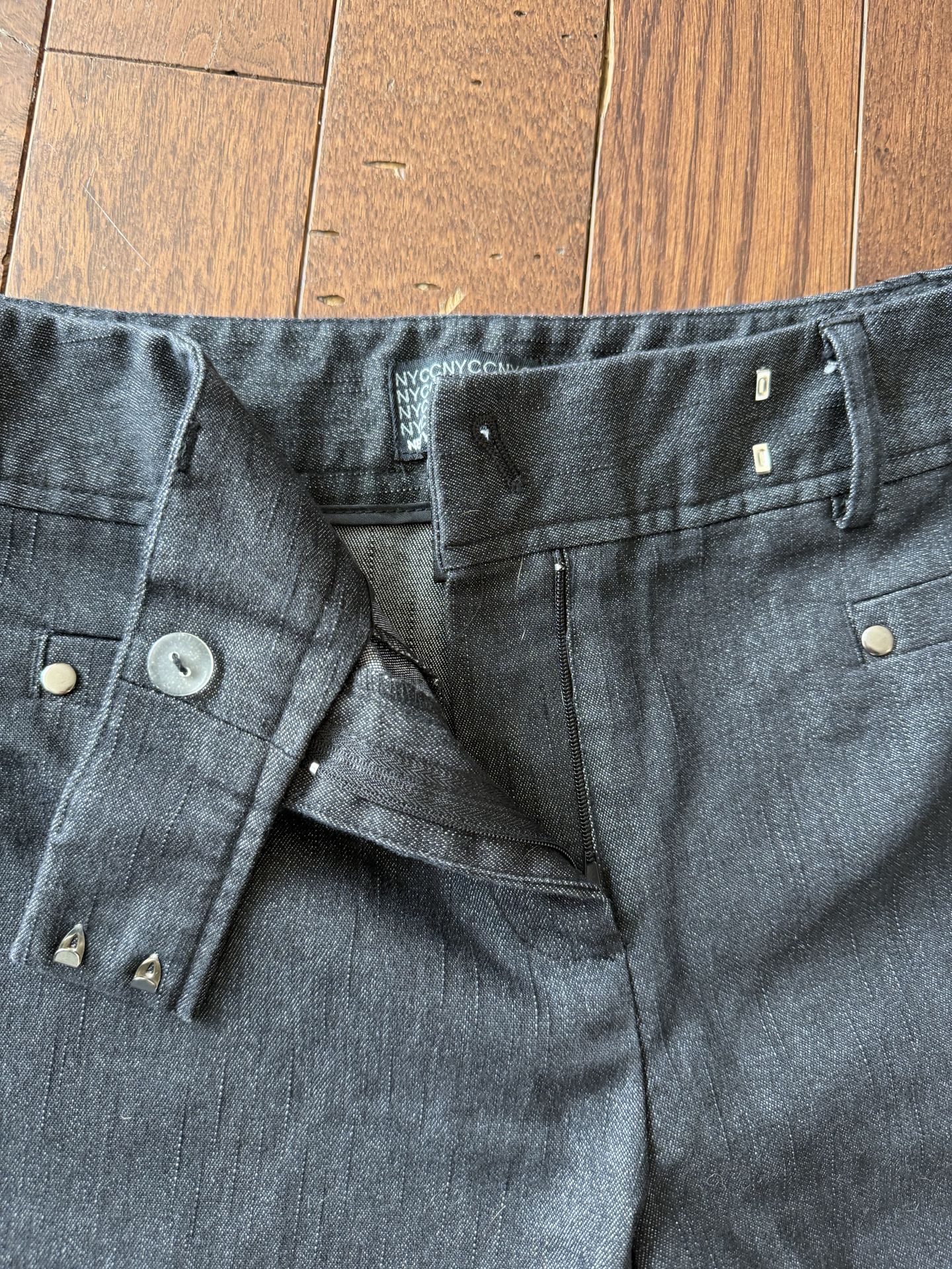 Women’s Like New Size 6 Charcoal Gray Polished Denim Dress Pants - photo 4