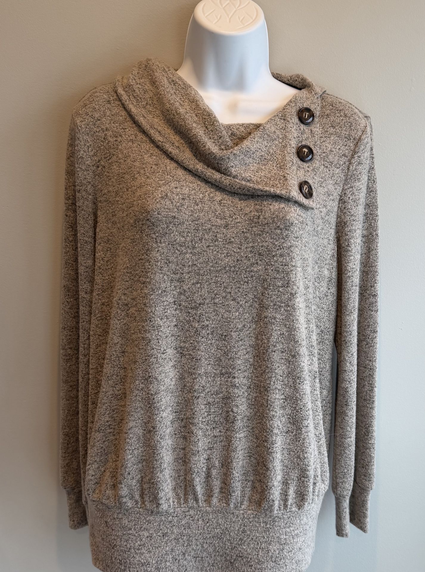 Women's Apt. 9 Soft Cowl Neck Button Sweater - Medium - photo 2