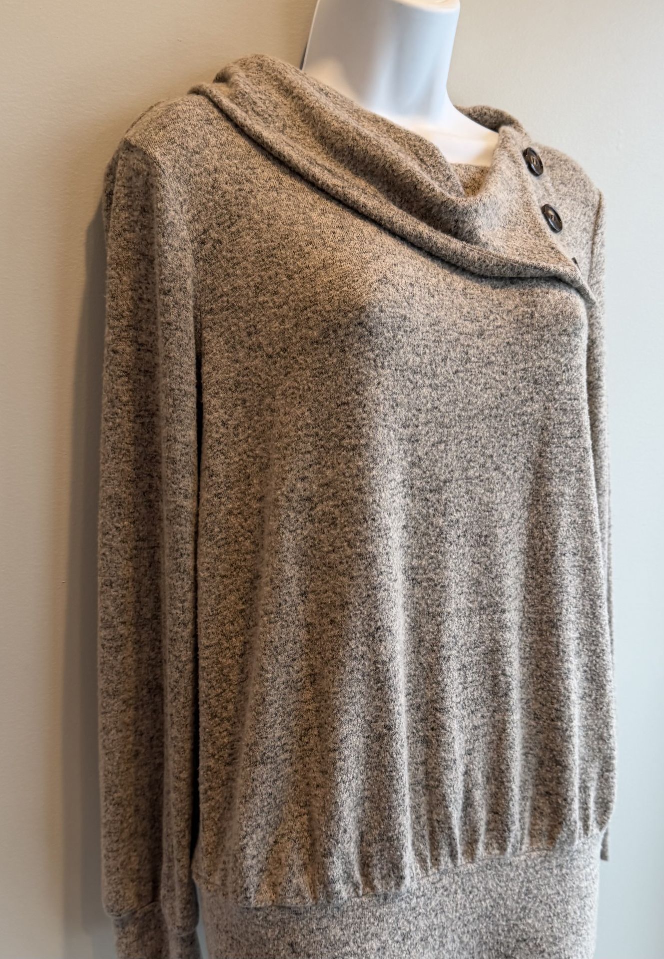Women's Apt. 9 Soft Cowl Neck Button Sweater - Medium - photo 4