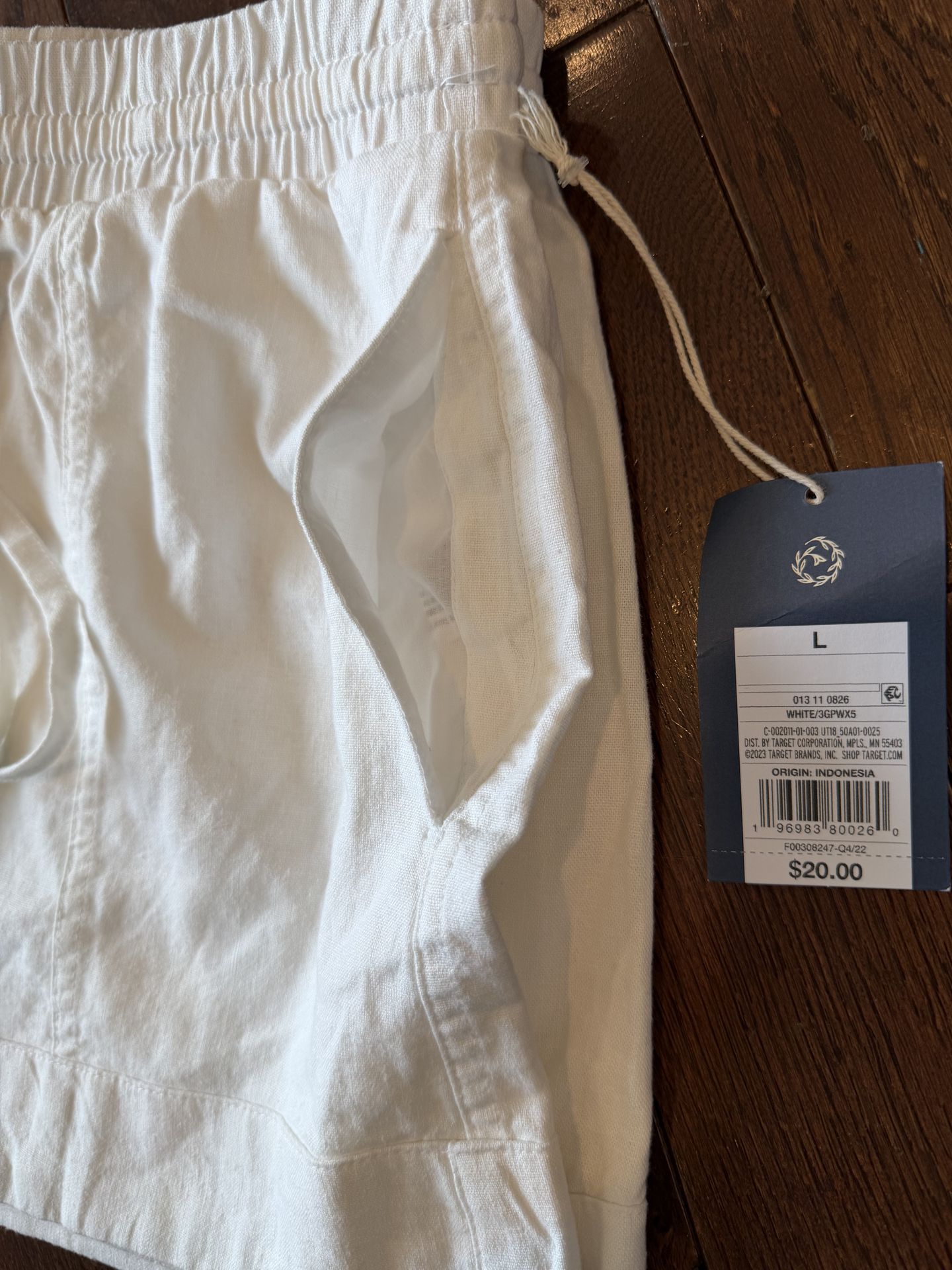 NWT Women’s Size Large White Linen Shorts $12 - photo 2