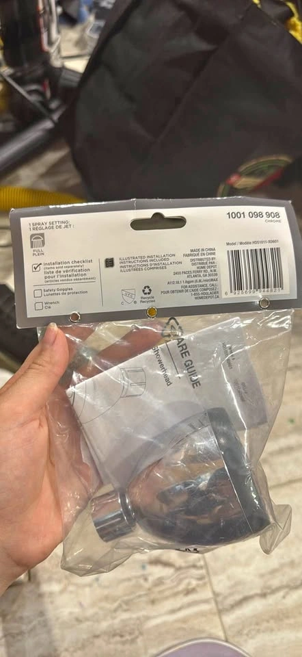 New Home Depot Showerhead HD51011-X0601 Chrome