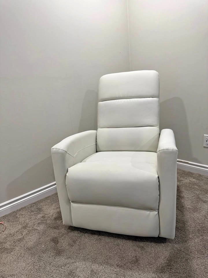 White Faux Leather Recliner Chair