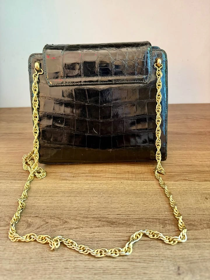 Vintage Genuine Crocodile / Alligator Leather Evening Bag - photo 2