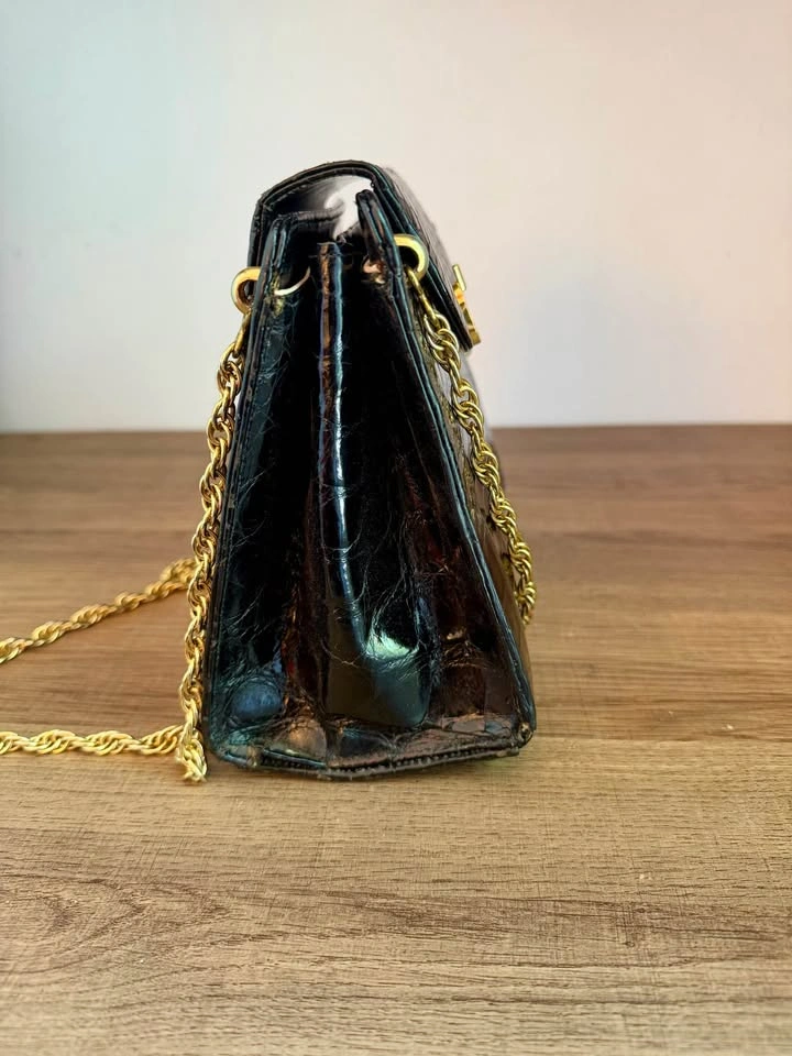 Vintage Genuine Crocodile / Alligator Leather Evening Bag - photo 3