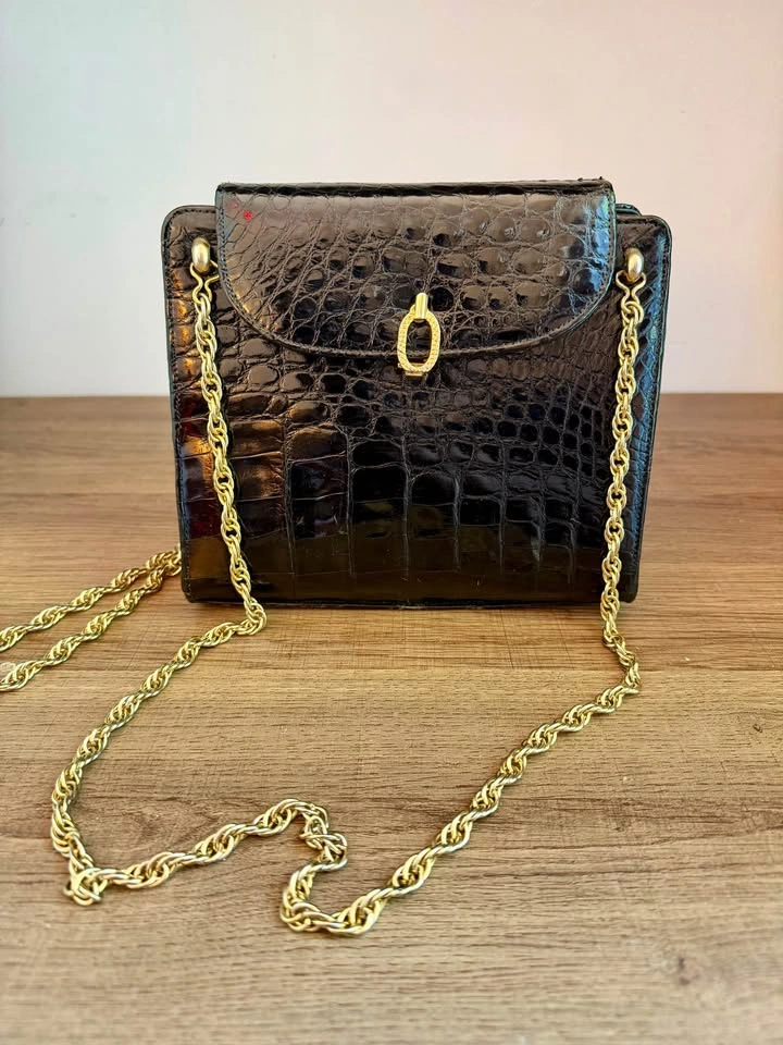 Vintage Genuine Crocodile / Alligator Leather Evening Bag - photo 4
