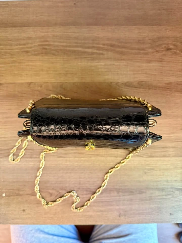 Vintage Genuine Crocodile / Alligator Leather Evening Bag - photo 5
