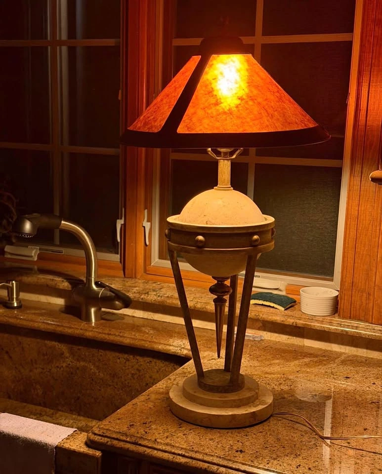 Neoclassical Sculptural Rustic Table Lamp