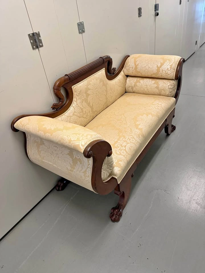 Rare Antique 19th Century American Empire Mahogany Sofa