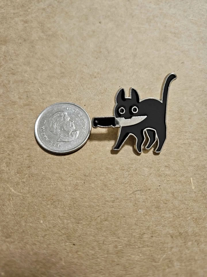 Cat with a knife Pin