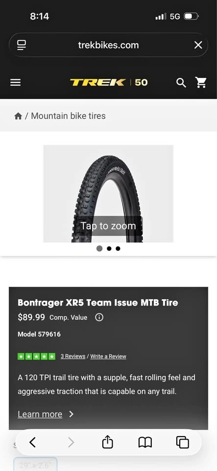 Bontrager SE5 Team Issue Mountain Bike Tires - 29x2.5 Tubeless
