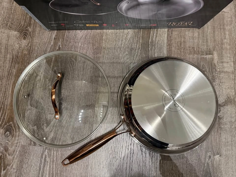 New 12" Tri-Ply Stainless Steel Frying Pan with Lid - photo 3