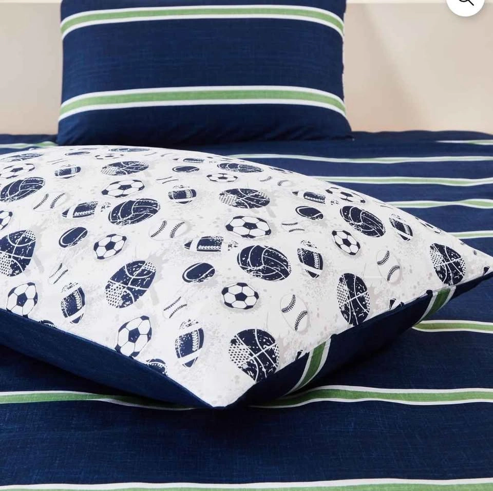 3 pcs Double/Queen Kids Stripe Reversible Comforter Set - photo 3