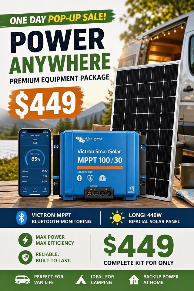 440W RV Solar Kit w/ Victron MPPT - Complete System