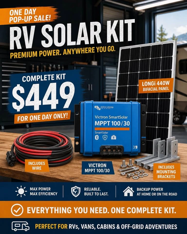 440W RV Solar Kit w/ Victron MPPT - Complete System - photo 2
