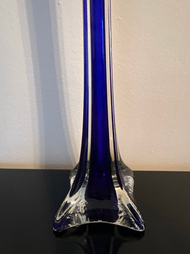 Vintage Murano-Style Cobalt Blue Eiffel Tower Vase - photo 2