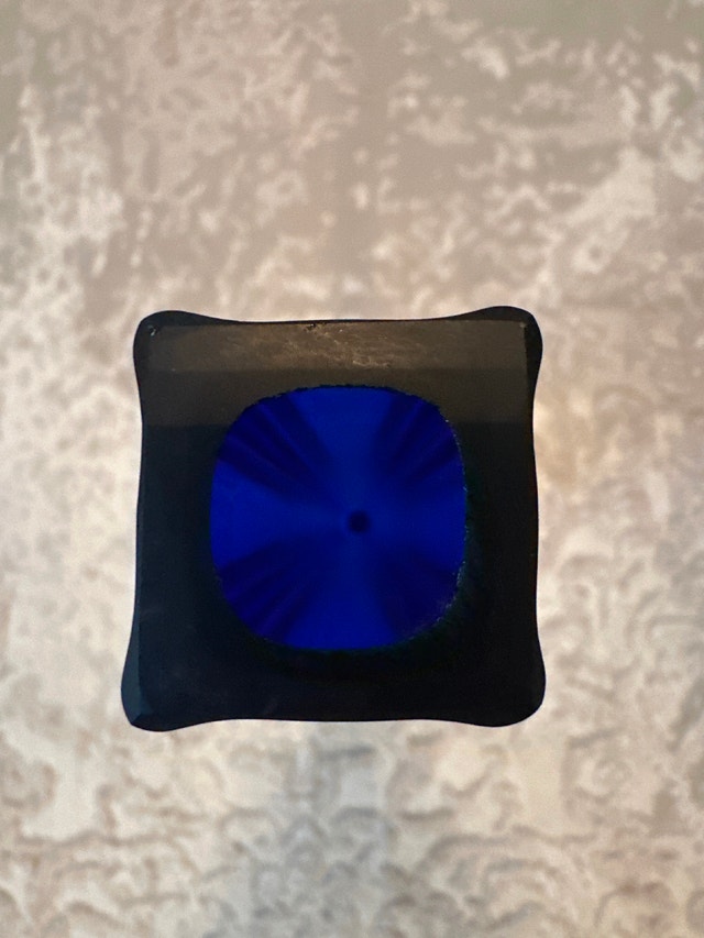 Vintage Murano-Style Cobalt Blue Eiffel Tower Vase - photo 4